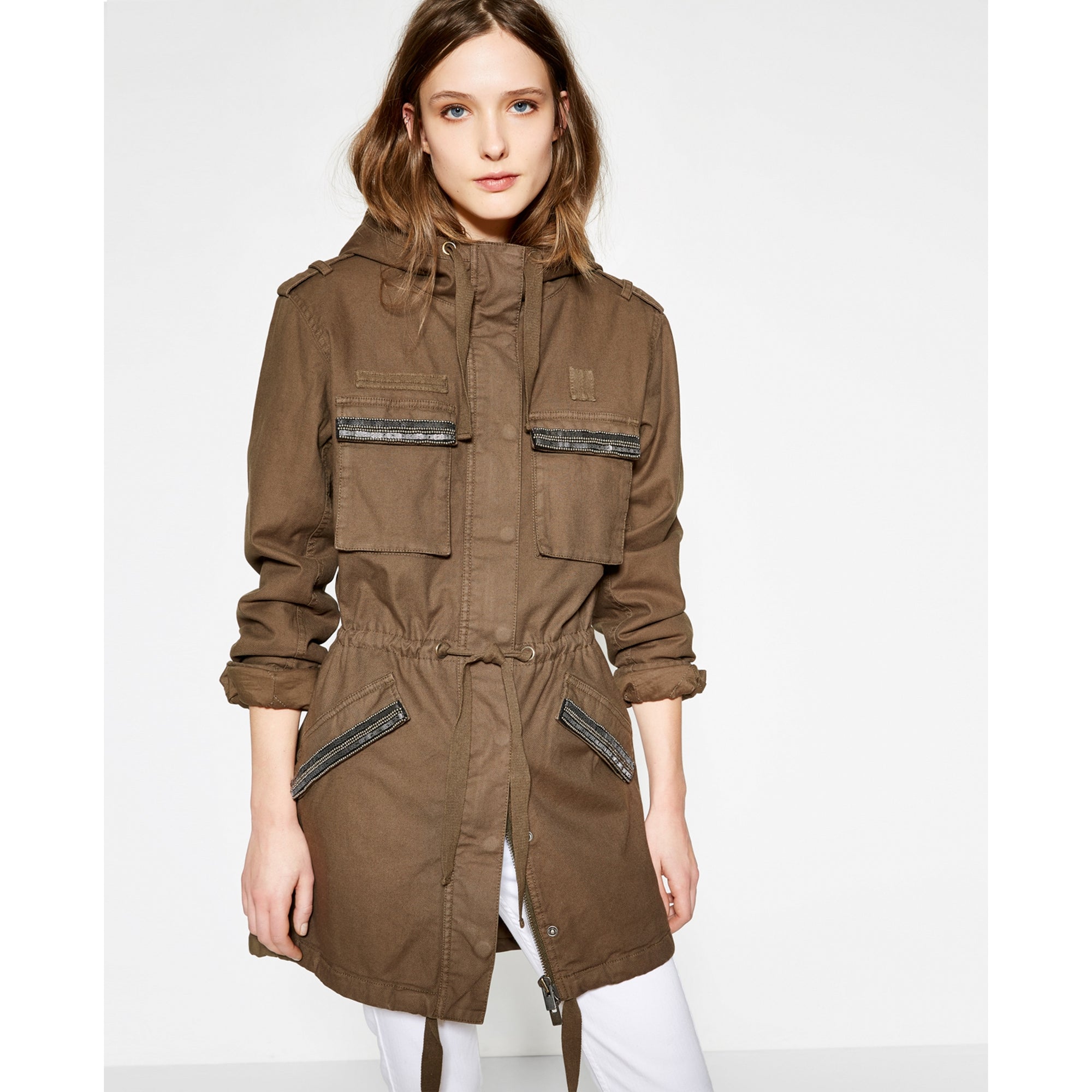 Long Cotton Parka | Women | Khaki