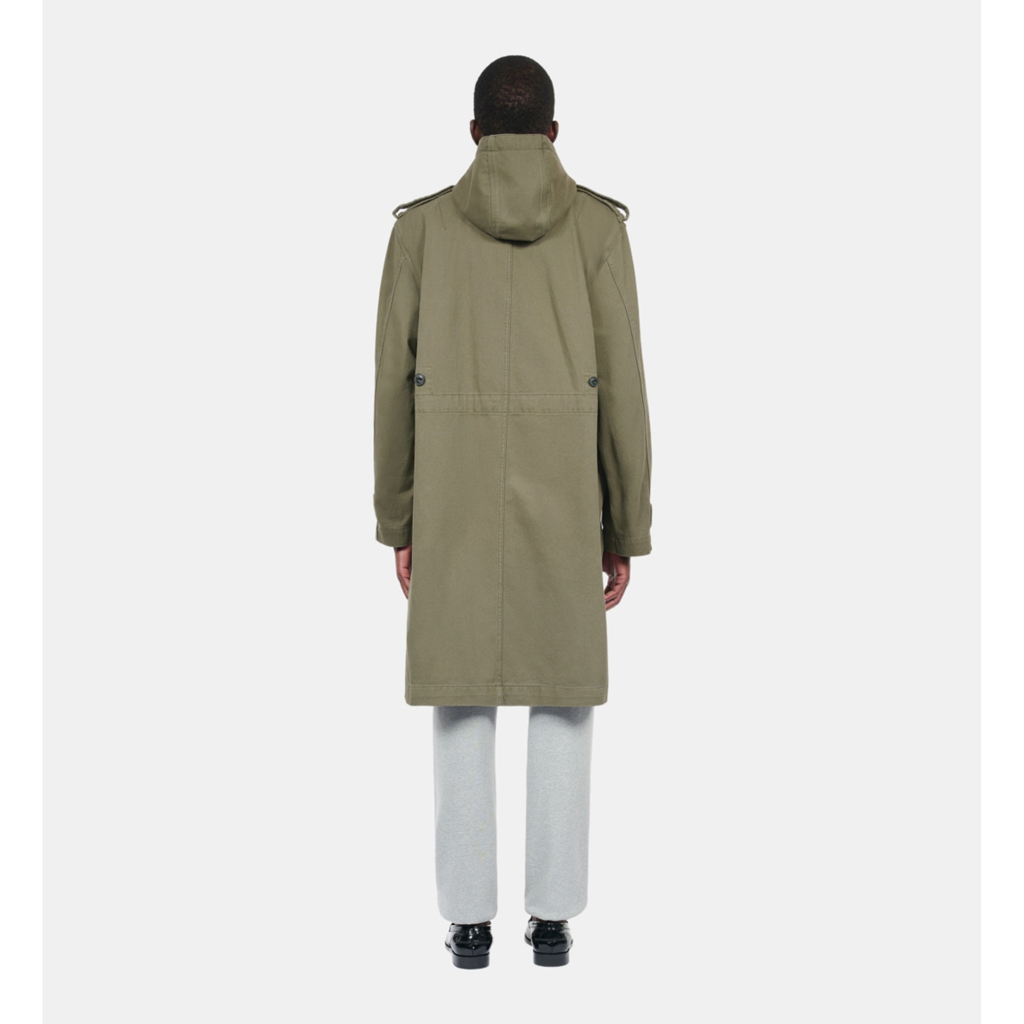 Long Khaki Hooded Parka | Men | Olive Night