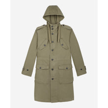 Long Khaki Hooded Parka | Men | Olive Night