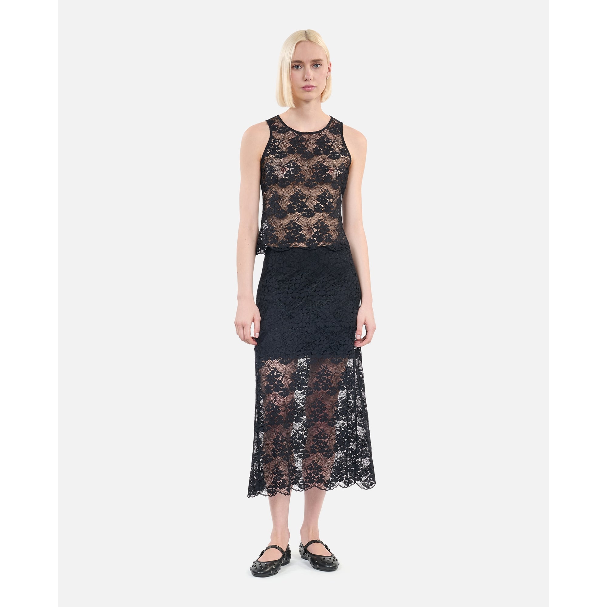 Long Lace Skirt | Women | Black