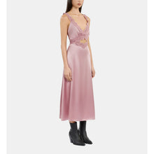 Long Lilac Slip Dress With Guipure | Women | Pink Wood