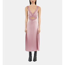 Long Lilac Slip Dress With Guipure | Women | Pink Wood