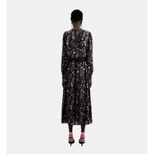 Long Printed Dress | Women | Black x Pink