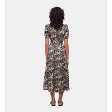 Long Printed Dress With Buttons | Women | Black Brown