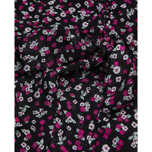 Long Printed Wrap Dress | Women | Black x Pink