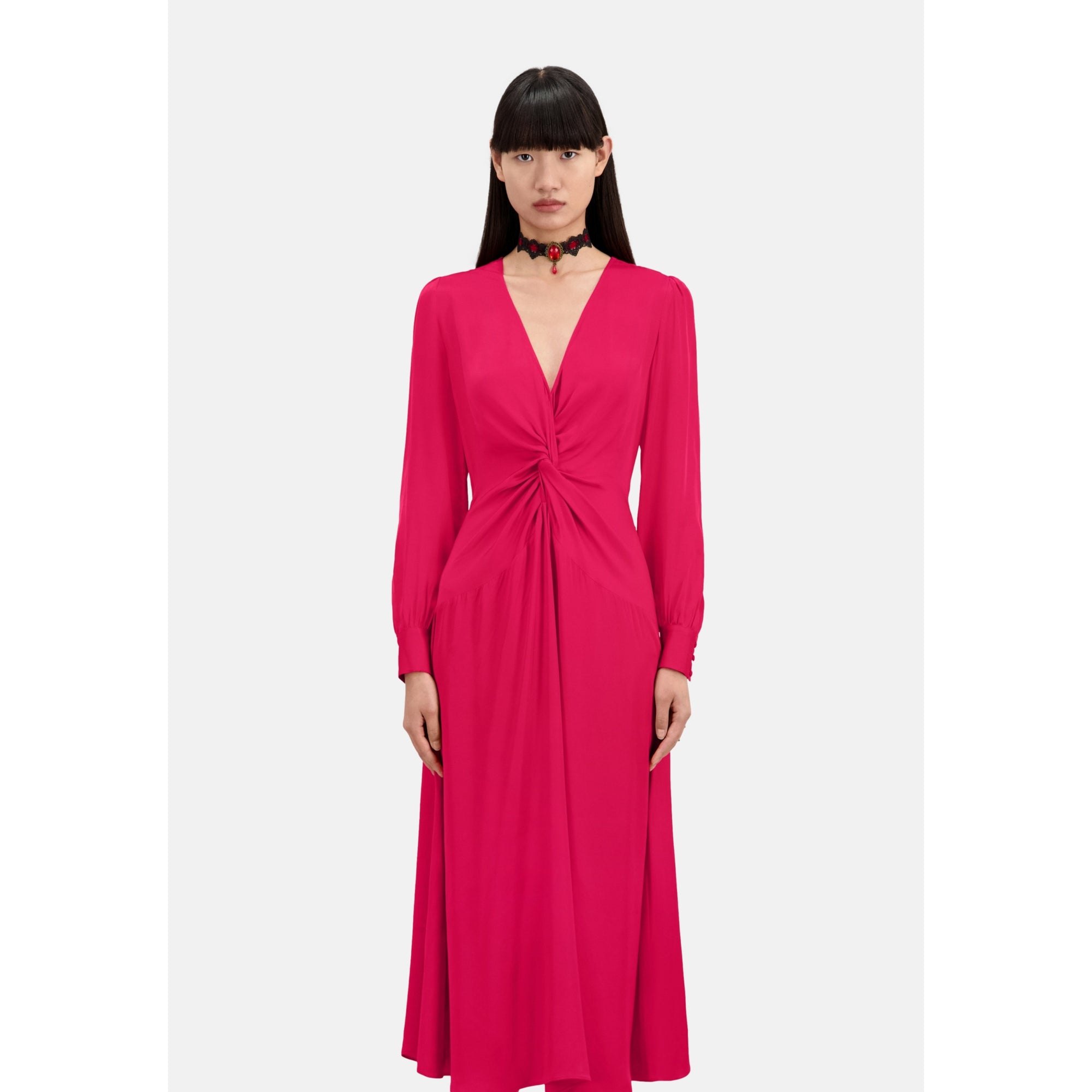 Long Red Dress With Bow | Women | Cherry