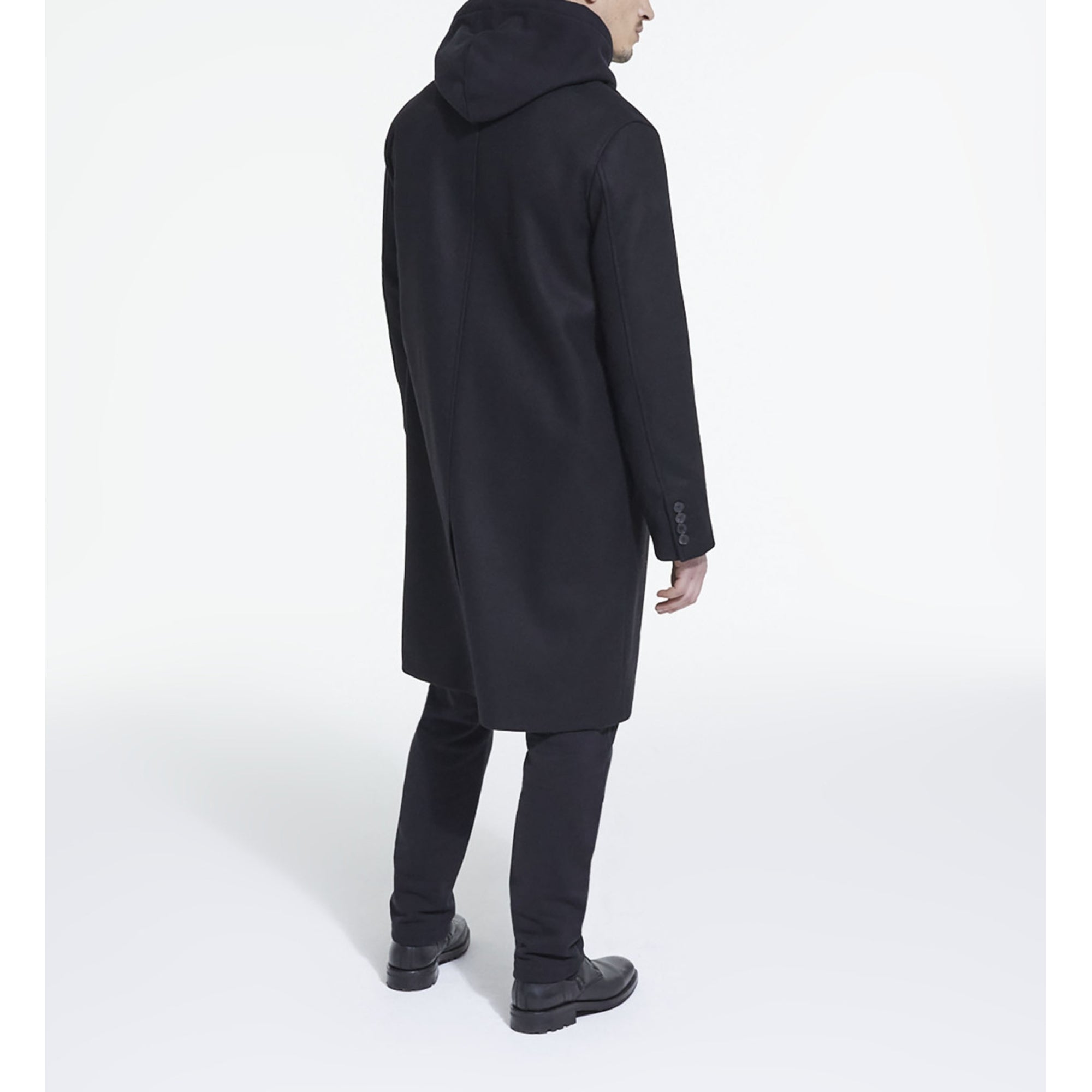 Long Wool Coat | Men | Black