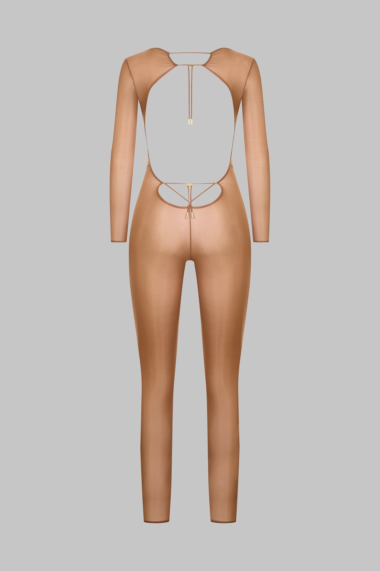 Open Back Long Sleeve Catsuit - French Kiss Light | Sienna