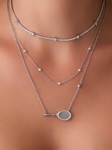 Tennis Your Way Necklace | 5A Grade Cubic Zirconia | Silver Rhodium Plated Brass