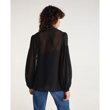 Loose V-Neck Buttoned Shirt | Women | Black