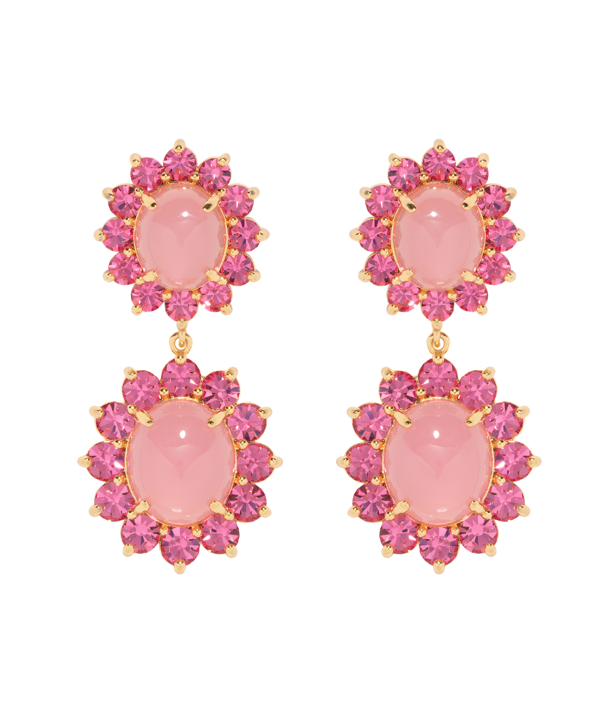 Georgie Drop Earrings | Pink Glass/Acrylic