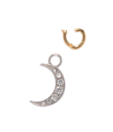 Moon Charm Pendant | Silver | Crystal