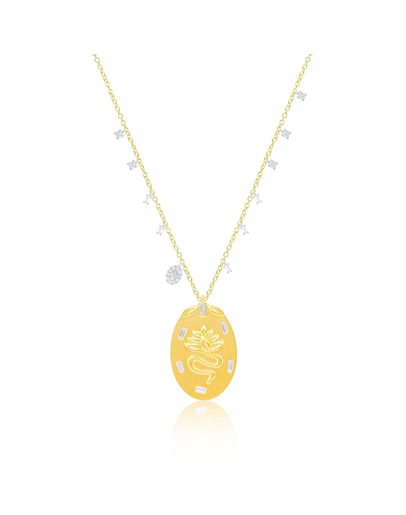 Lotus Medallion Necklace | 14kt Gold