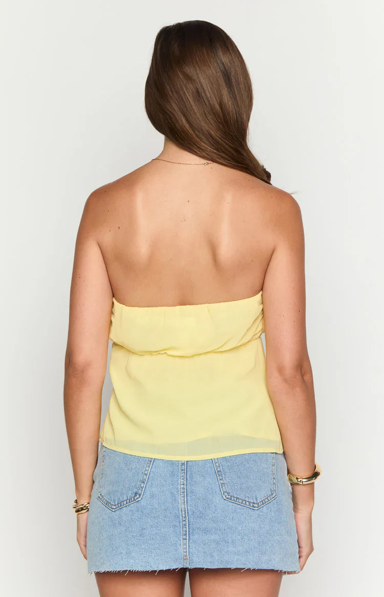 Lou Lou Strapless Top | Yellow