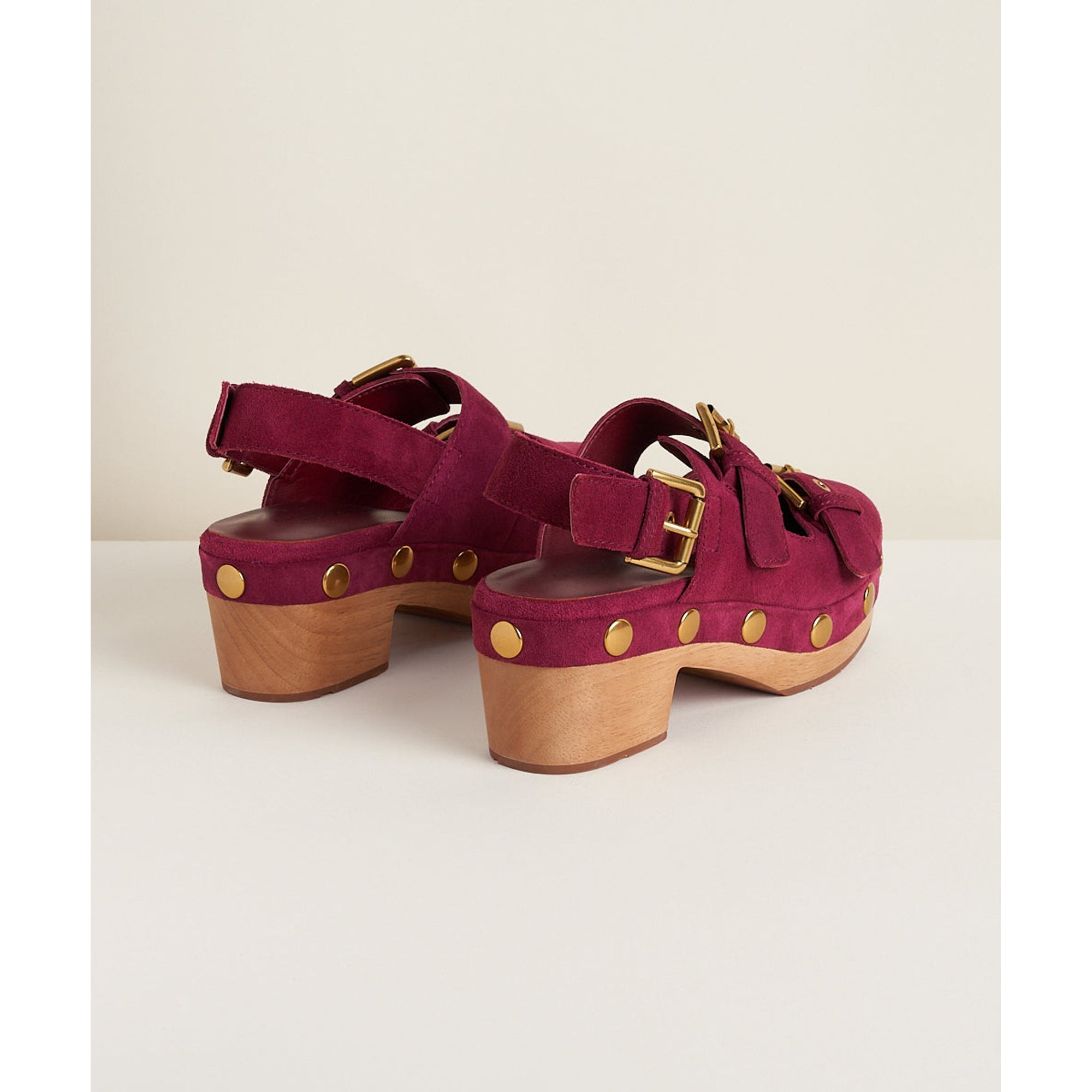 Louise Suede Slingback Low Heel Clog | Carmine