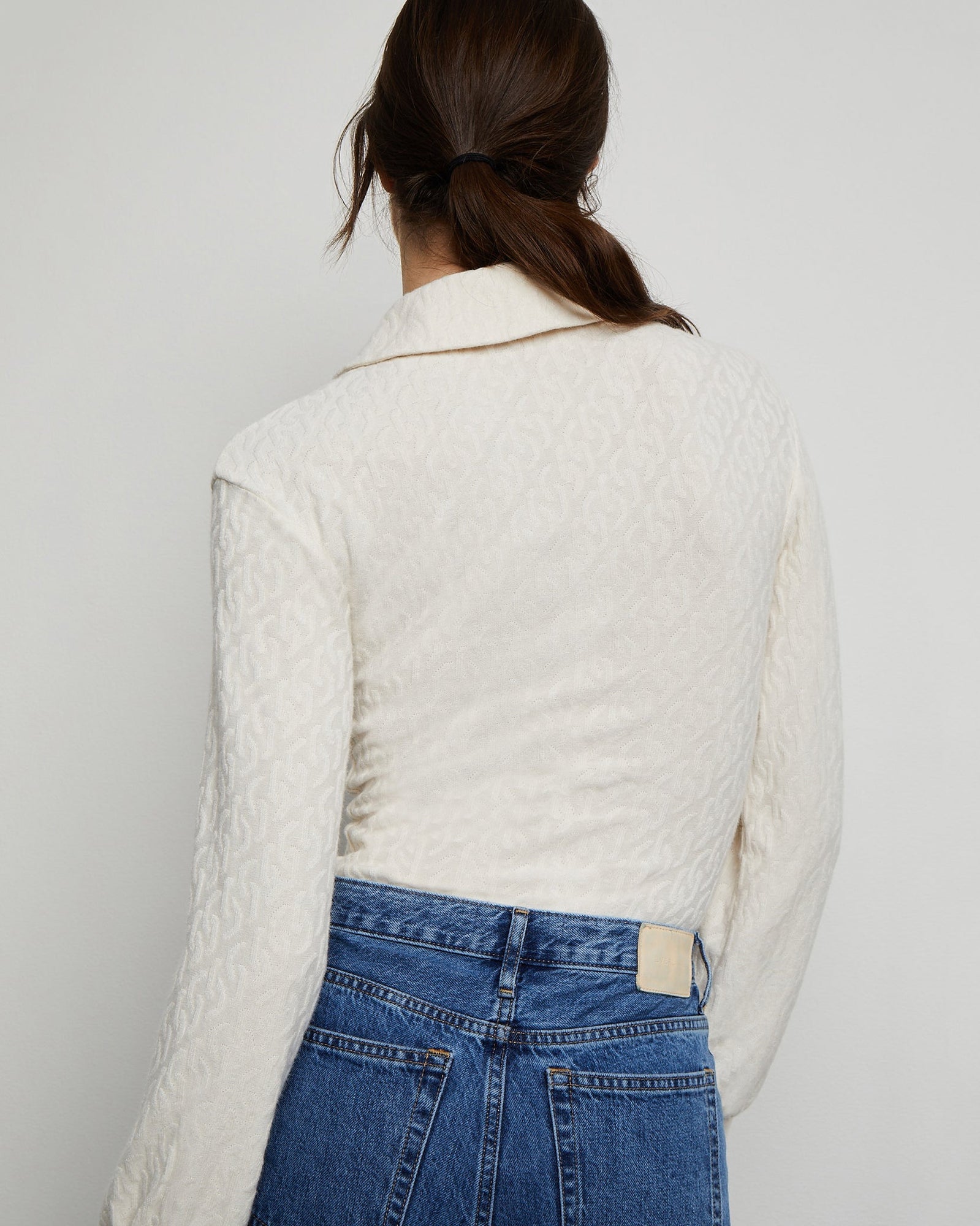 Womens | Long Sleeve Polo Geo Knit Bodysuit | Birch