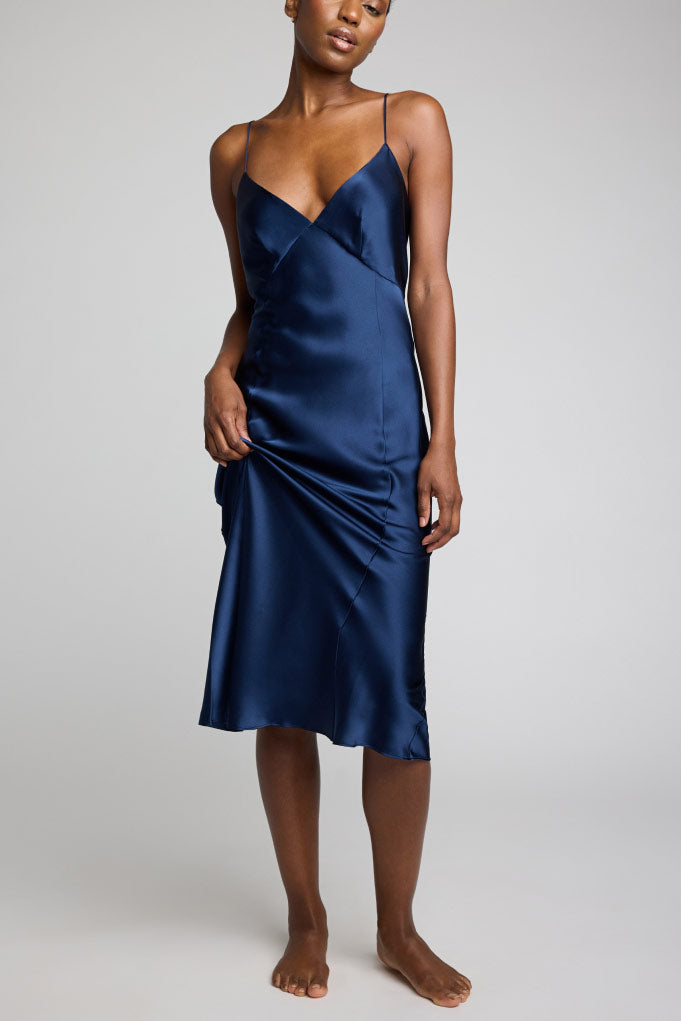 Eclipse Washable Silk Slip | Navy