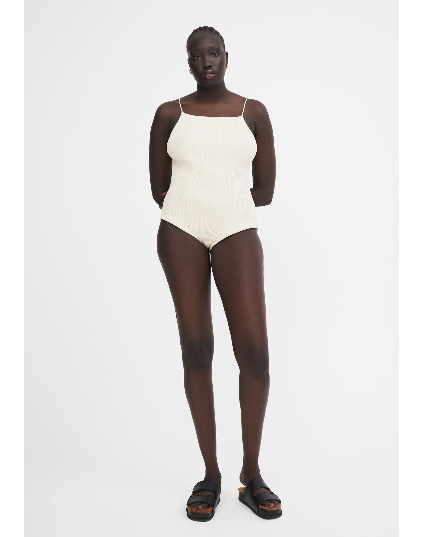 Lourde Eco Stretch | Ribbed-Knit Cami Body | Cream