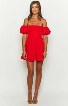 Love Lost Off The Shoulder Mini Dress | Red