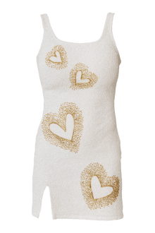 Love Hand - Beaded Embellished Mini Dress - Self - Adore