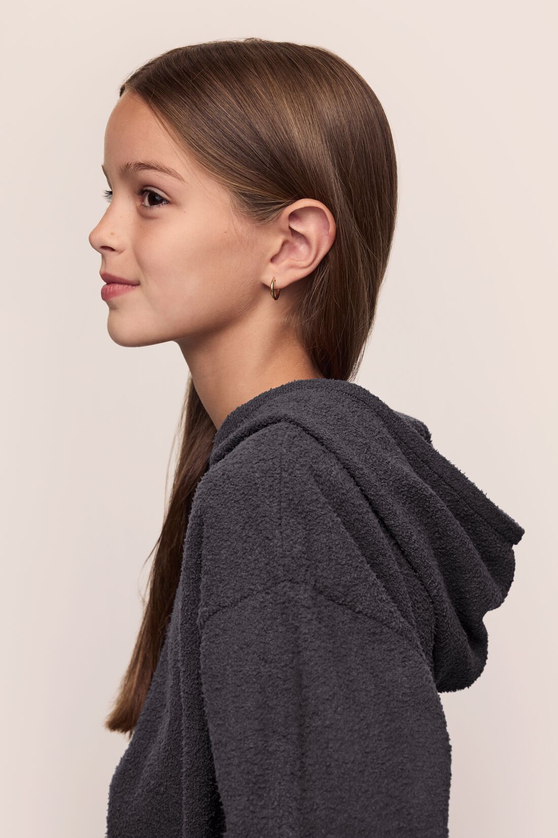 Kids | Recycled Boucle Hoodie & Jogger Set | Graphite