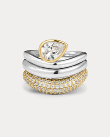 The Marais Wave Ring Set | Set of 3 Rings | Silver
