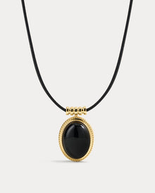 The Midnight Mesa Cord Necklace | Black Agate | Gold