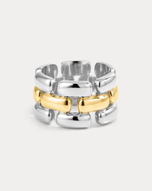 The Noir Link Ring | Silver/Gold
