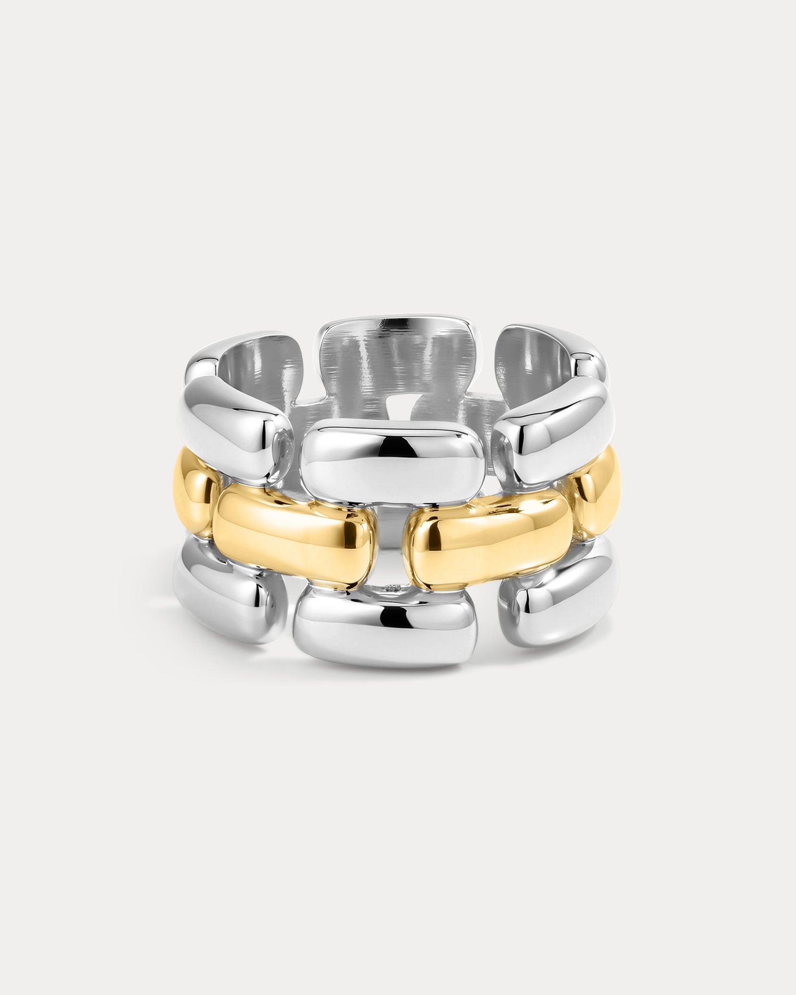 The Noir Link Ring | Silver/Gold