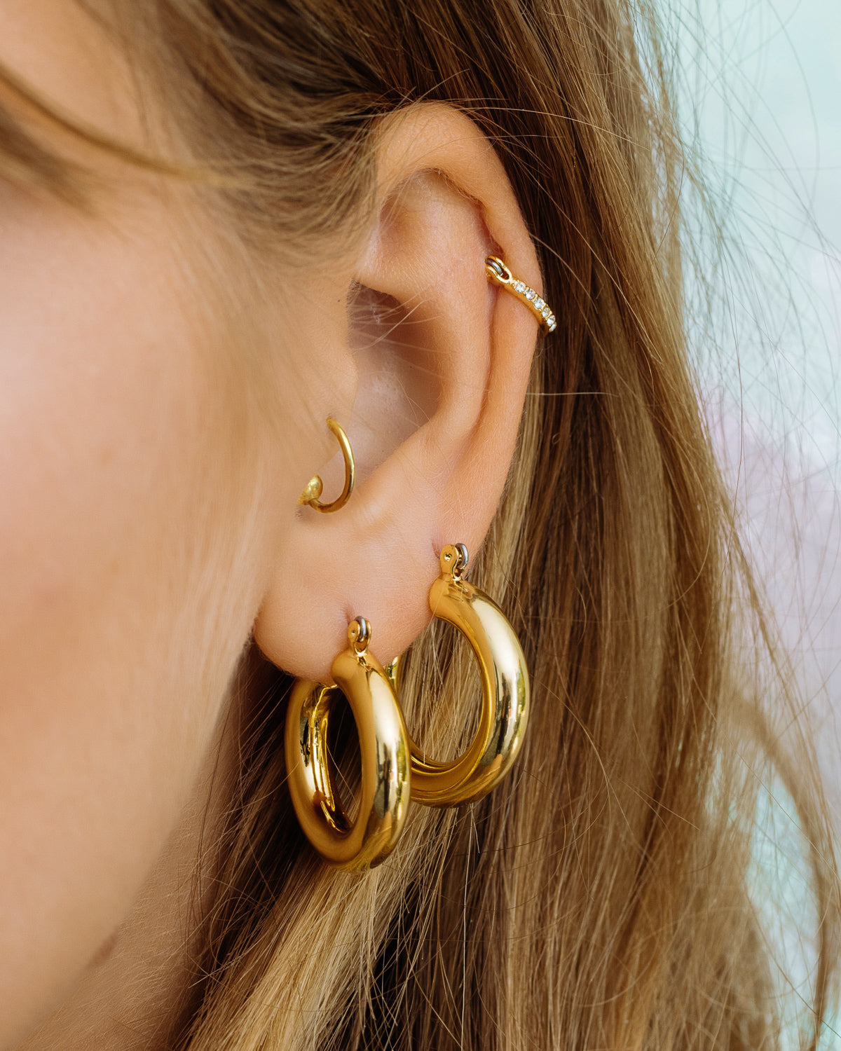 Baby Amalfi Tube Hoops - Gold | Plated Gold