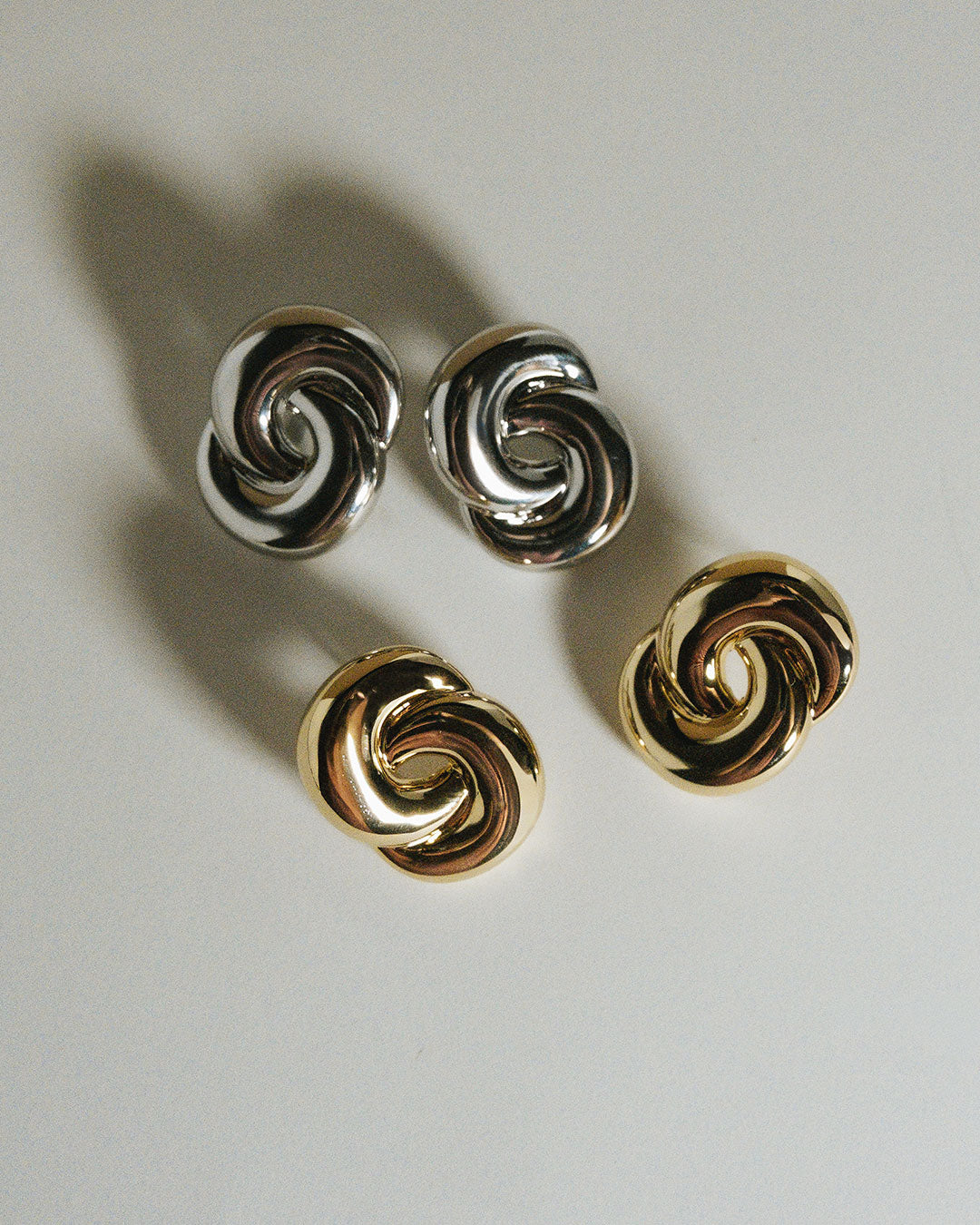 The Solstice Knot Studs | Gold