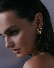 The Solstice Knot Studs | Gold