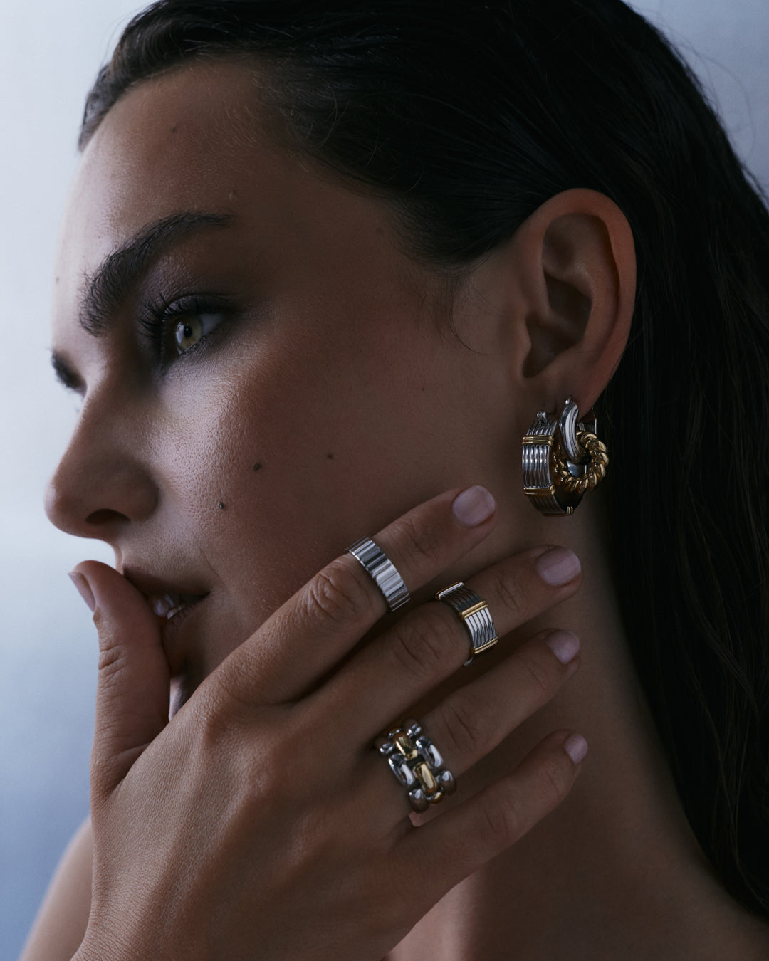 The Two-Tone Sierra Bar Hoops | Two Tone