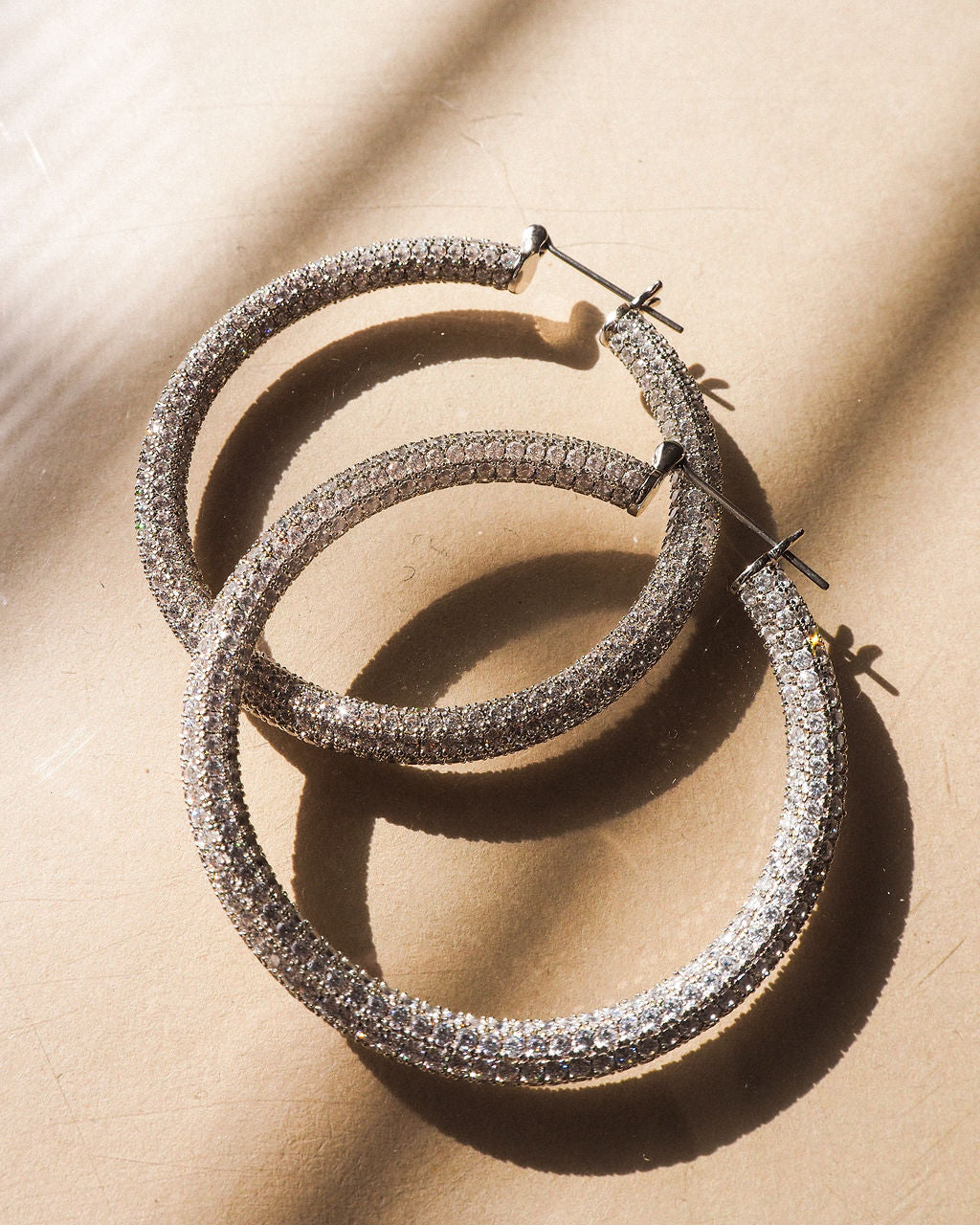 Pave Amalfi Hoops | Silver