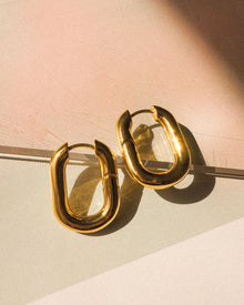 XL Chain Link Hoops - Gold | Plated Gold