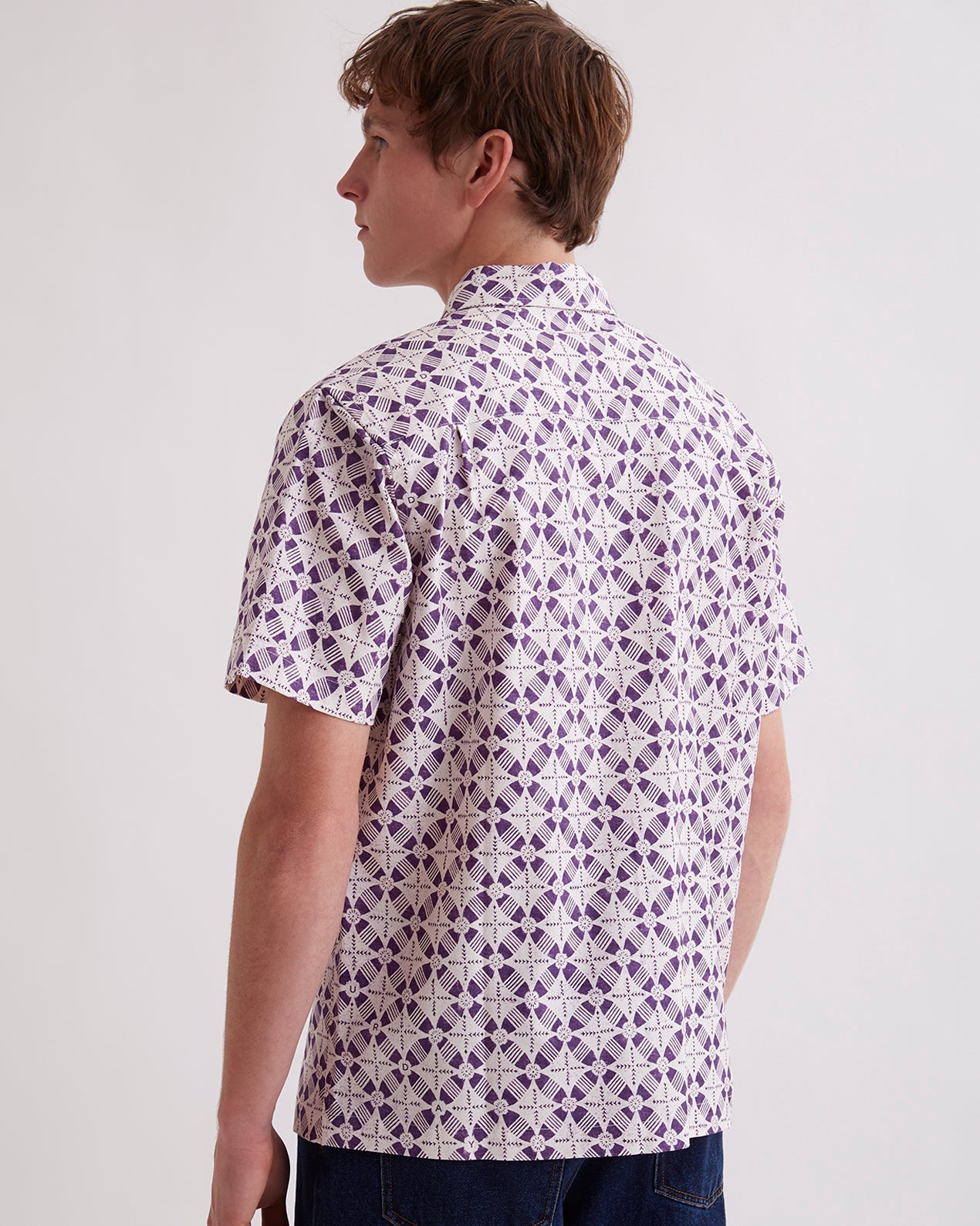 White | Bruce Block Print SS Shirt