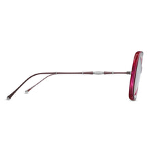 Womens | M2035 Square Sunglass | Deep Burgundy/Pink Crystal | Brown Gradient Silver Flash Lens | 53MM