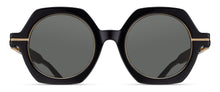 Womens | M2072 Geometric Sunglass | Black/Brushed Gold | Grey Solid Lenses | 48MM