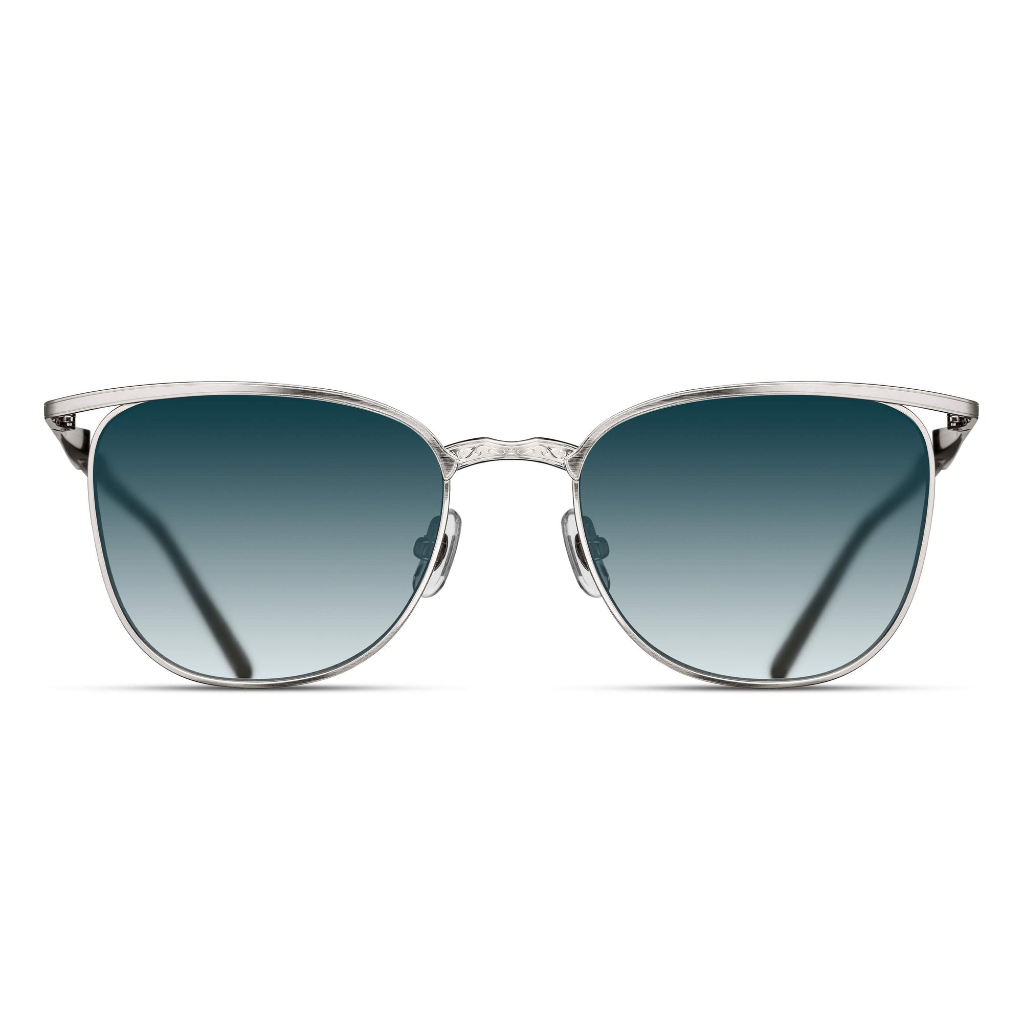 Unisex | M3109 Panto Sunglass | Palladium White/Black | Blue Gradient Lens | 54MM