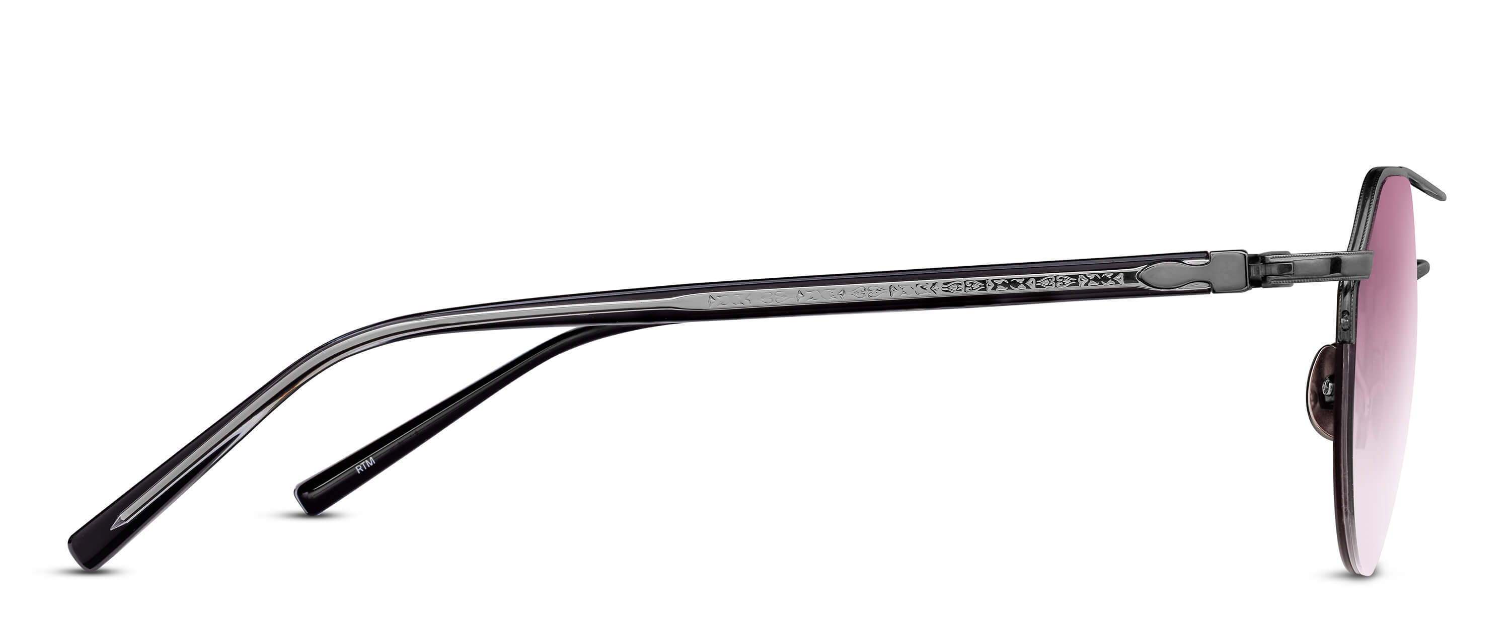 Unisex | M3141 Panto Sunglass | Ruthenium | Pink Gradient Lenses | 50MM