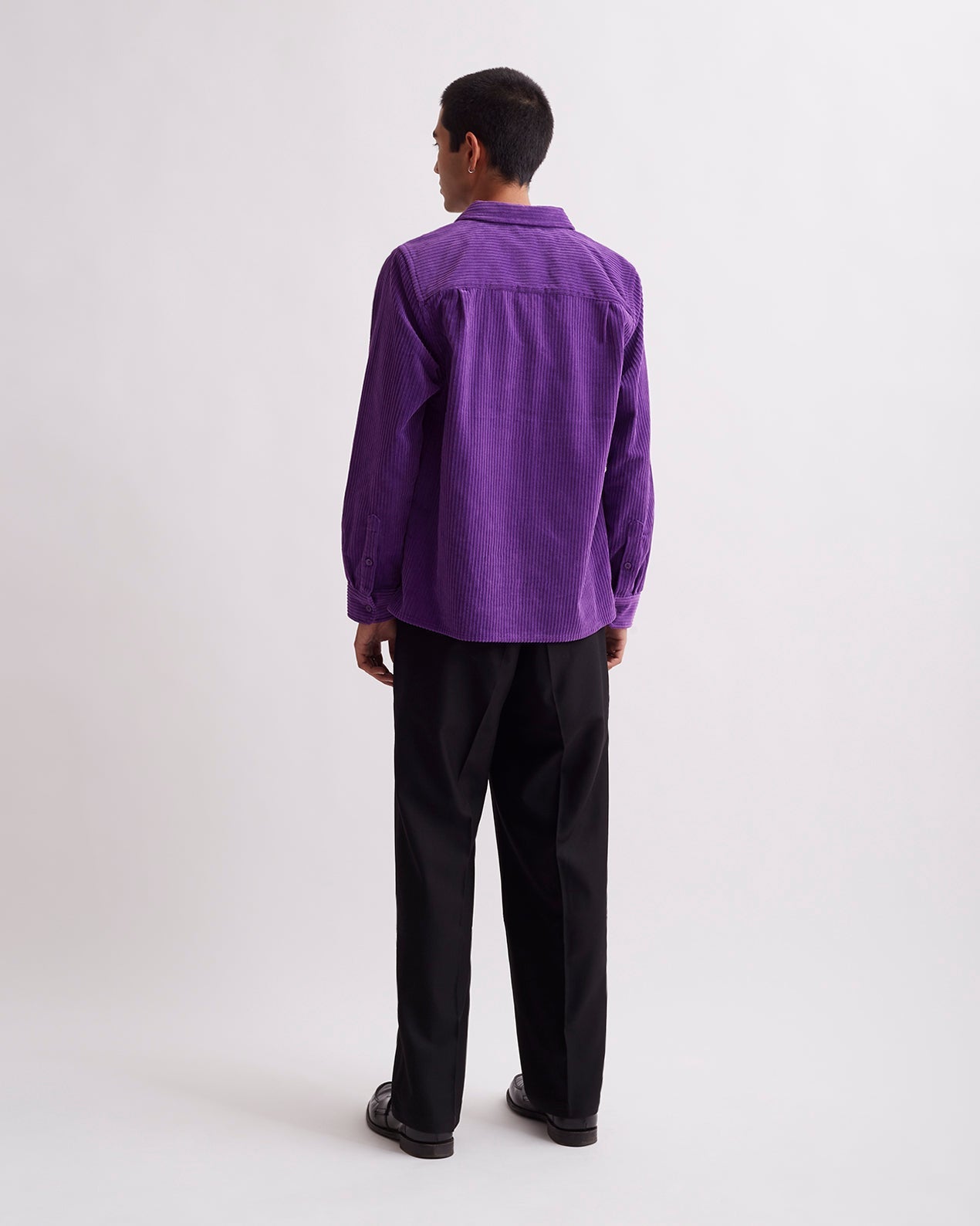 Purple Magic | Nolan Wide Wale Cord Long Sleeve Shirt | Saturdays NYC