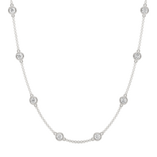 Womens | Station Necklace | 14K White Gold | 2 CTW Round Cut Lab Grown Diamond | F-VS2
