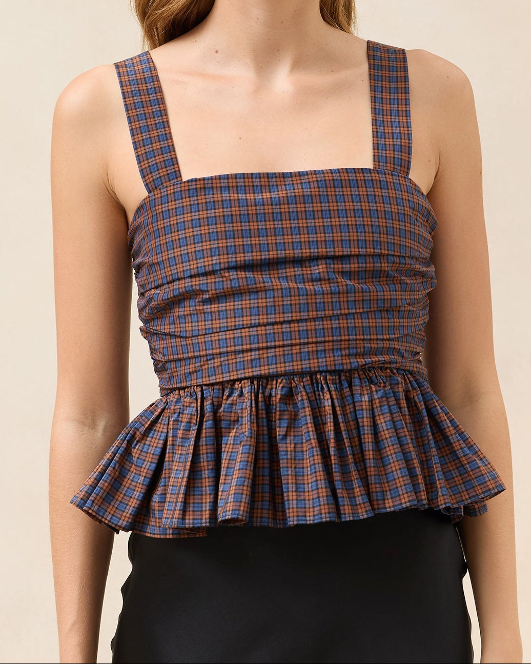 Color: Navy/Rust Plaid