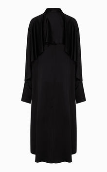 Magma Draped Back Shirt Dress | Black Viscose