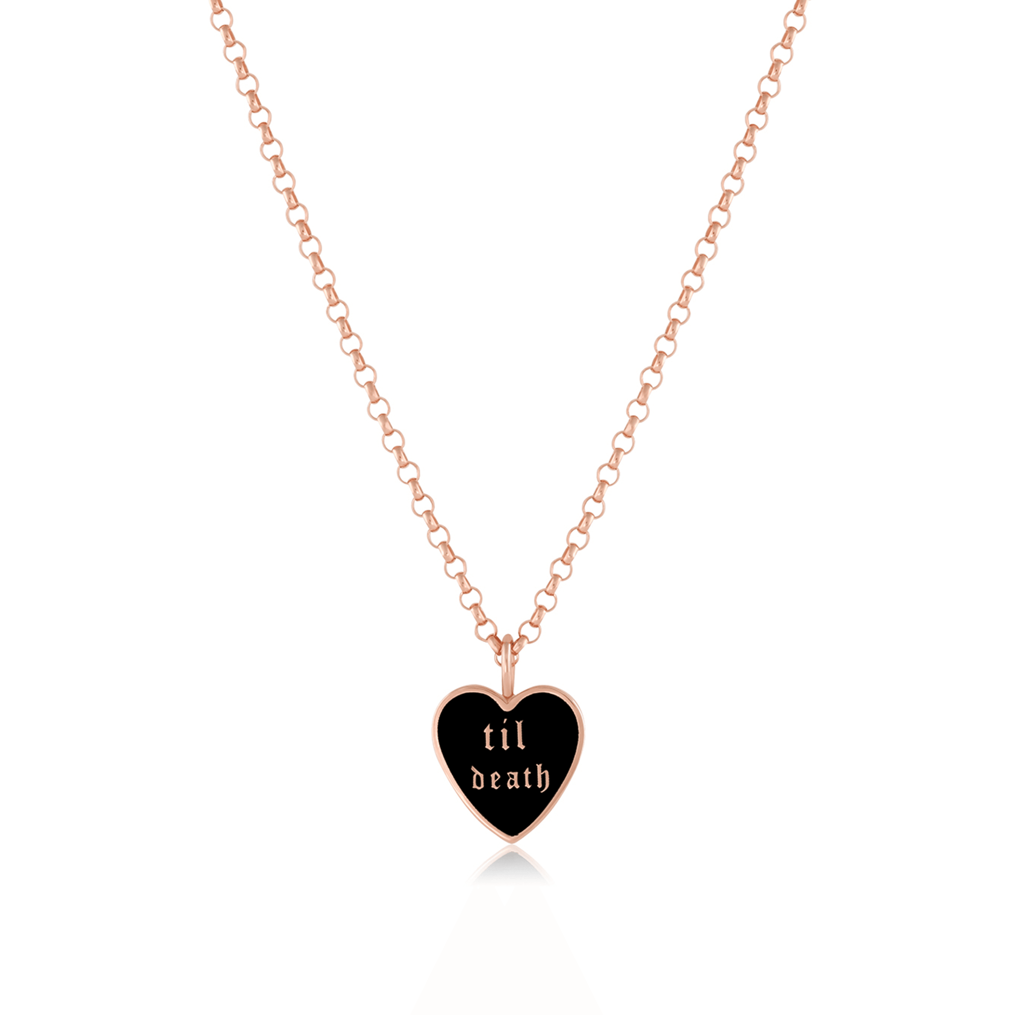 Women | Til Death Enamel Pendant | 14k Rose Gold