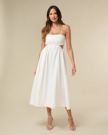 Scallop Midi Dress | White