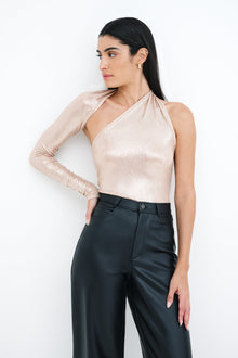 Manhattan Metallic One Shoulder Top | Stardust