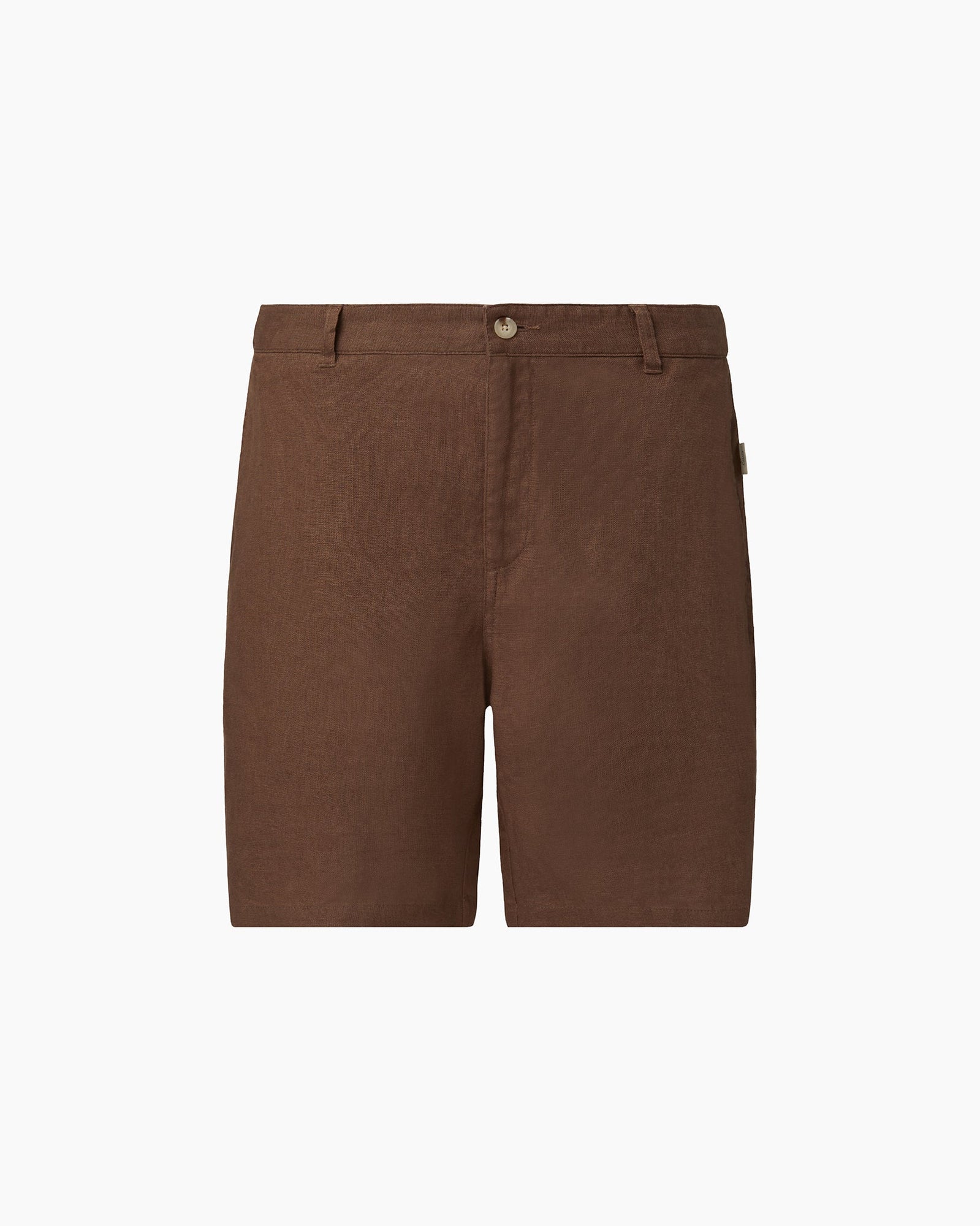 Mens | Linen Fixed-waist Short | Chocolate