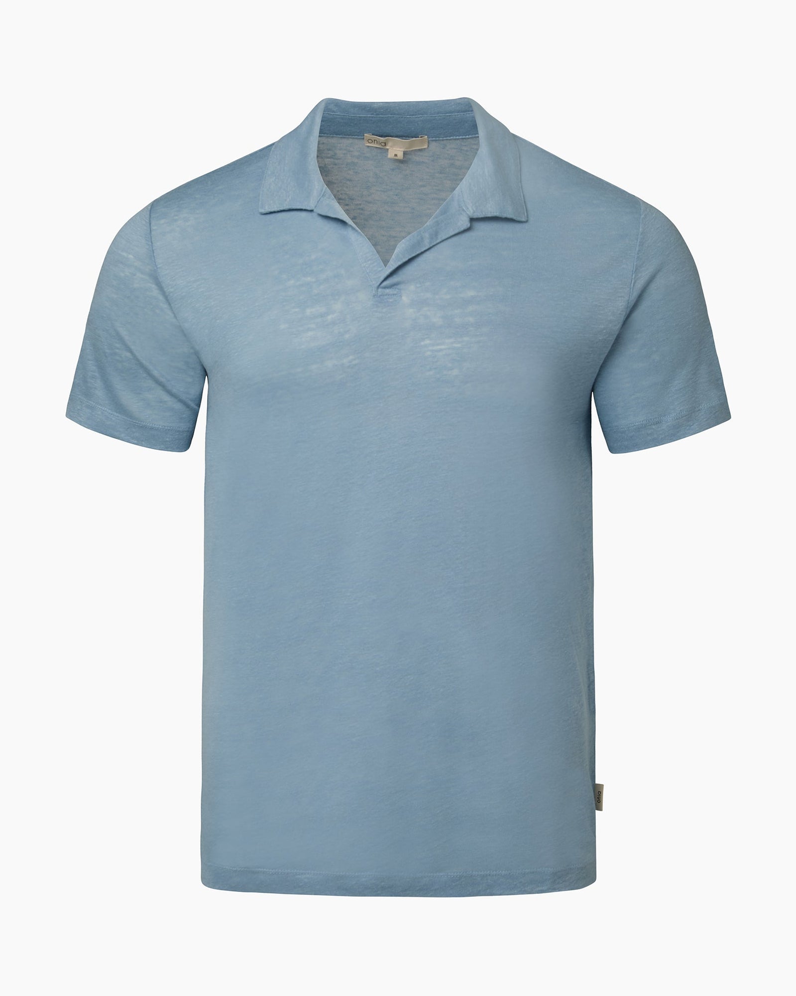 Mens | Shaun Linen Jersey Polo | Dusty Blue