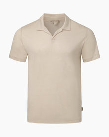Mens | Shaun Linen Jersey Polo | Stone